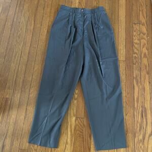 NEW Vintage Talbots Size 14 100% Silk Pleated Dress Pants Grey
